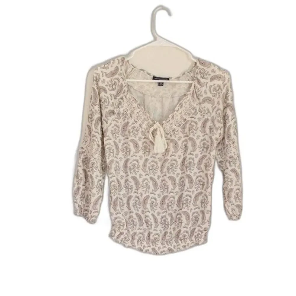 American Eagle outfitter Boho Paisley print top with tassels - Picture 1 of 6